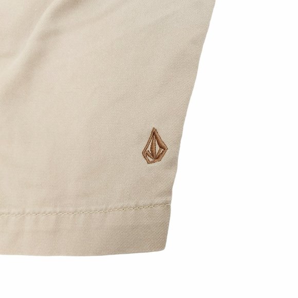 Volcom Mens Casual Shorts Size 30 Straight Flat Front Mid Rise Pockets Beige - Picture 7 of 8
